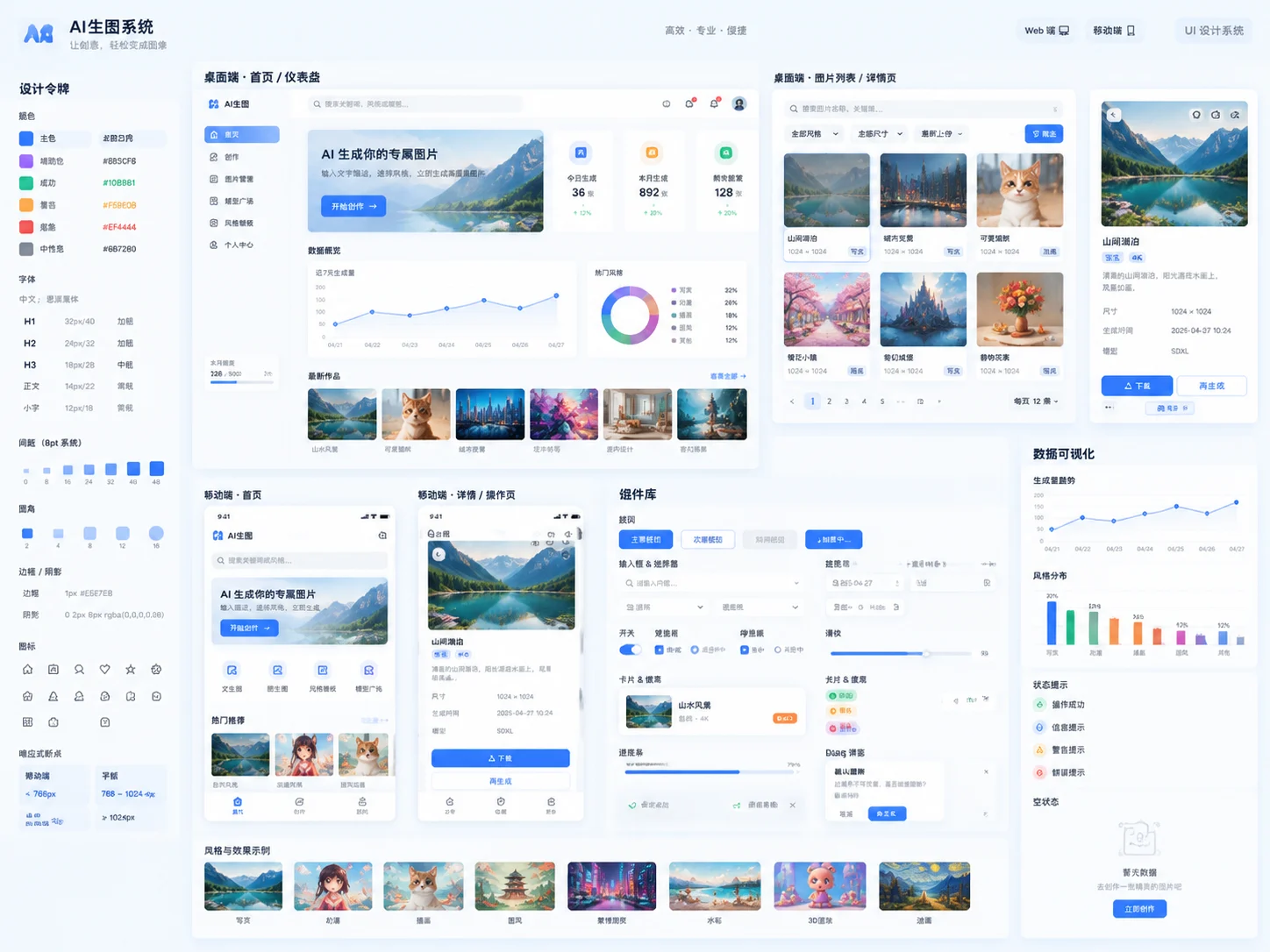 UI design example: an AI image generation interface and design guidelines